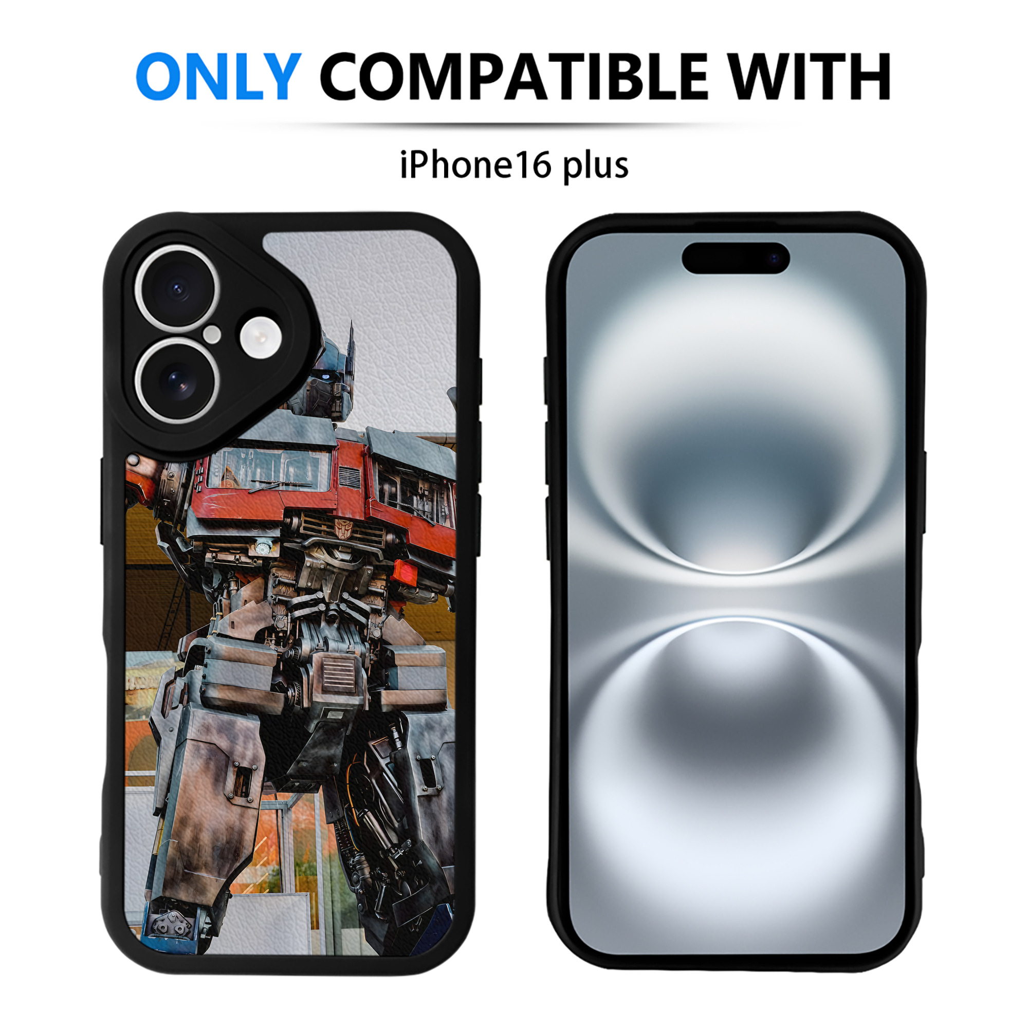（画像用） Transformers トランスフォーマー 【iPhone 16シリーズ対応】シリコンスマホケース（レザー調） 材質：シリコン
